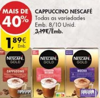 Pingo Doce Cappuccino Nescafé 8/10 unid promoção