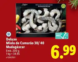 Lidl Deluxe Miolo de Camarão 30/40 Madagáscar promoção