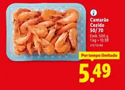 Lidl Camarão Cozido 50/70 promoção