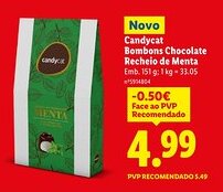 Lidl Candycat Bombons Chocolate Recheio de Menta promoção