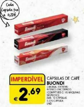 Cápsulas de café buondi