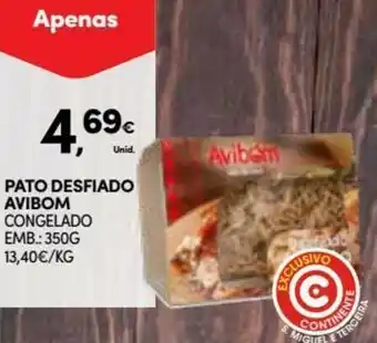 Continente Pato Desfiado Avibom 350g promoção