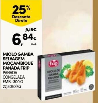 Continente Miolo Gamba Selvagem Moçambique Panada Frip 300g promoção