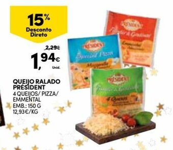 Continente Queijo Ralado President promoção
