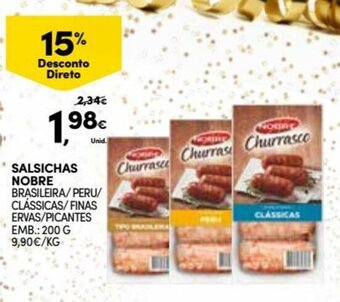 Continente Salsichas Nobre promoção