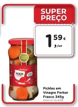 Aqui é fresco Pickles em Vinagre Ferbar Frasco promoção