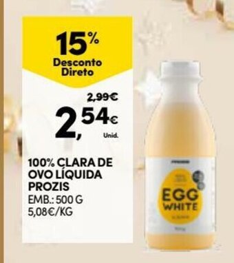 Continente 100% Clara de Ovo Liquida Prozis promoção
