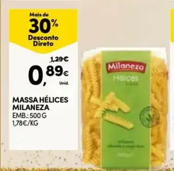 Continente Massa Helices Milaneza promoção