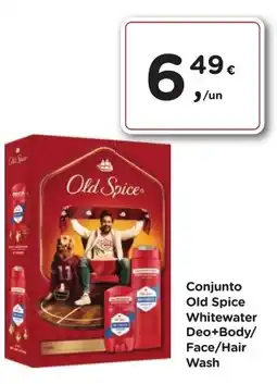 Aqui é fresco Conjunto Old Spice Whitewater Deo+Body/ Face/Hair Wash promoção