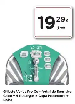 Aqui é fresco Gillette Venus Pro Comfortglide Sensitive Cabo + 4 Recargas + Capa Protectora + Bolsa promoção