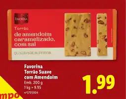 Lidl Favorina Torrão Suave com Amendoim promoção