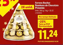 Lidl Ferrero Rocher Bombons de Chocolate Pirâmide promoção