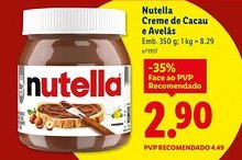 Lidl Nutella Creme de Cacau e Avelãs promoção