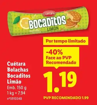 Lidl Cuétara Bolachas Bocaditos Limão promoção