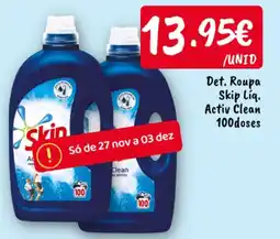 Ponto Fresco Det. Roupa Skip Liq. Activ Clean 100doses promoção