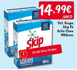 Ponto Fresco Det. Roupa Skip Pó Activ Clean promoção