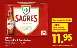 Lidl Sagres Cerveja Pack Económico promoção