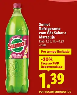 Lidl Sumol Refrigerante com Gás Sabor a Maracujá promoção