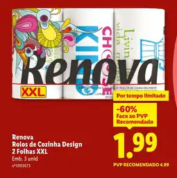 Lidl Renova Rolos de Cozinha Design 2 Folhas XXL promoção