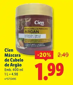 Lidl Cien Máscara de Cabelo de Argão promoção