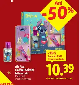 Lidl Air-Val Coffret Stitch/ Minecraft Cada pack promoção