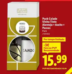 Lidl Pack Caiado Vinho Tinto Alentejo + Azeite + Passas promoção