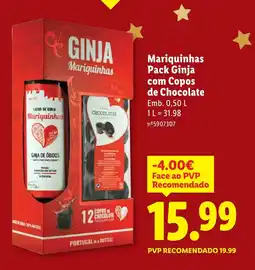 Lidl Mariquinhas Pack Ginja com Copos de Chocolate promoção