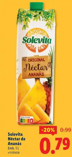 Lidl Solevita Néctar de Ananás promoção