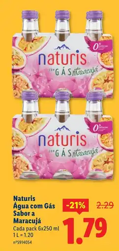 Lidl Naturis AÁgua com Gás Sabor a Maracujá promoção