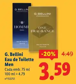 Lidl G. Bellini Eau de Toilette Men promoção