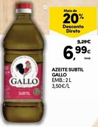 Continente Azeite Subtil Gallo 2L promoção