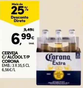 Continente Cerveja C/ Álcool T/P Corona 3 x 35,5cl promoção
