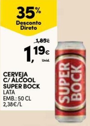 Continente Cerveja C/ Álcool Super Bock 50cl promoção