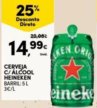 Continente Cerveja C/ Álcool Heineken 5L promoção