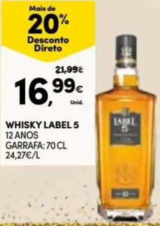 Continente Whisky Label 5 70cl promoção