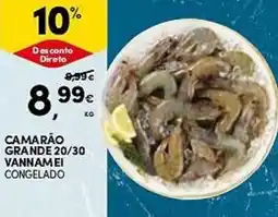 Continente Camarão grande 20/30 vannamei congelado promoção