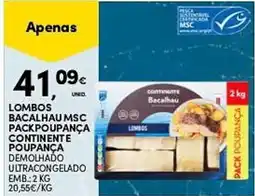 Continente Lombos bacalhau msc packpoupança continente poupança promoção