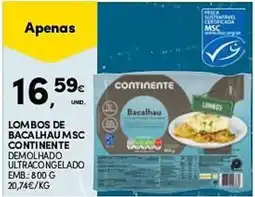 Continente Lombos de bacalhau msc continente promoção