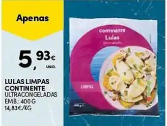 Continente Lulas limpas continente ultracongeladas promoção
