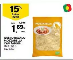 Continente Queijo ralado mozzarella campainha promoção