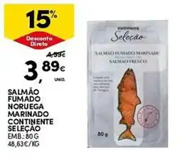 Continente SALMÃO FUMADO NORUEGA MARINADO CONTINENTE SELEÇÃO promoção