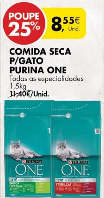 Pingo Doce Comida Seca P/Gato Purina One 1,5kg promoção