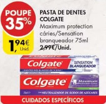 Pingo Doce Pasta de Dentes Colgate 75ml promoção