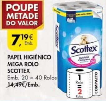 Pingo Doce Papel Higiénico Mega Rolo Scottex 20=40 Rolos promoção