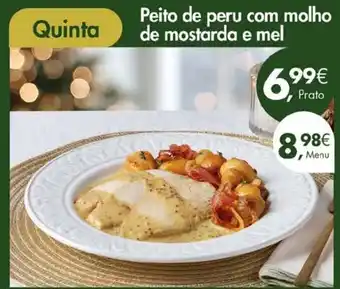 Peito de peru com molho de mostarda e mel