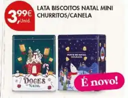 Pingo Doce Lata biscoitos natal mini churritos/canela promoção