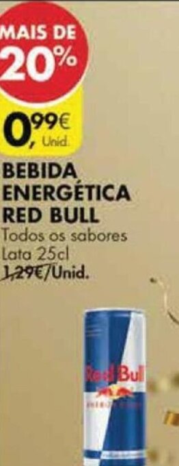 Pingo Doce Bebida Energética Red Bull 25cl promoção