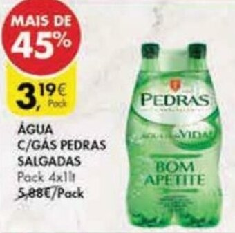 Pingo Doce Água c/Gás Pedras Salgadas 4x1lt promoção