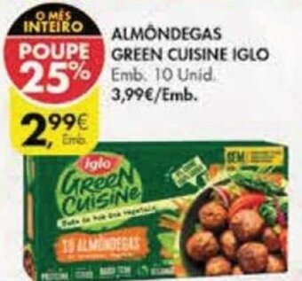 Almôndegas Green Cuisine Iglo 10 unid