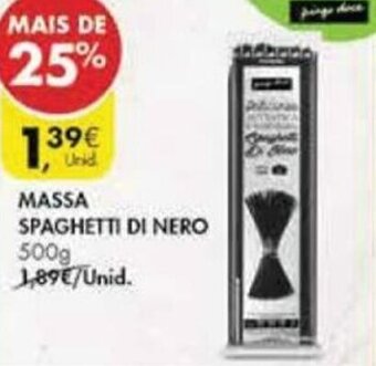 Pingo Doce Massa Spaghetti Di Nero 500g promoção